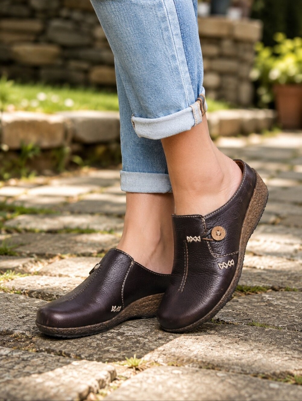 Timberland Comforia Overton Leather Clogs - Picture 1 of 9